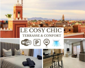 Le COSY CHIC- NEUF - Modern & Chic - Terrasse et Confort - CLIM PARKING et WIFI Gratuit ! GUELIZ